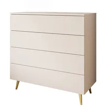 lookway Kommode AURA 95 x 90 x 40 cm Beige / Gold