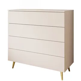 lookway Kommode AURA 95 x 90 x 40 cm Beige / Gold