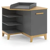 VitaliSpa Wickelkommode Malia, Grau/Eiche, 85 x 85.2 cm mit Tür