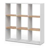 Vicco Raumteiler Nove 107,2 x 107,8 x 29 cm Weiß/Goldkraft Eiche