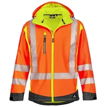 4Protect Warnschutz Softshelljacke houston, leuchtorange/-gelb/grau