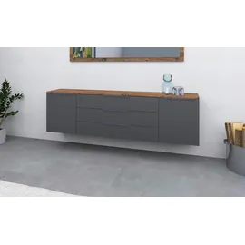 borchardt Möbel Kommode »Tom« Alugriffleisten in graphit grau matt, höhenverstellbare Einlegeböden grau