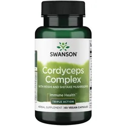 Cordyceps-Komplex mit Reishi- und Shiitake-Pilzen 60 Gemüse-Kapseln