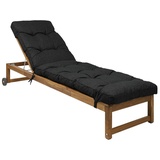 Bjird Liegenauflage Auflage für Gartenliege Hugo 201x55x8 cm, Auflagen für Deckchair, Polsterauflage für Sonnenliege - gesteppt schwarz