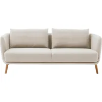 Schöner Wohnen 3-Sitzer "Pearl - 5 Jahre Hersteller-Garantie, auch in Bouclé", weiß, B/H/T: 210cm x 71cm x 91cm, Boucle, SCHÖNER WOHNEN-KOLLEKTION, Sofas, Maße (B/H/T): 210/71/91 cm, Füße Massivholz