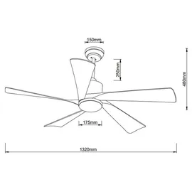 GLOBO Modesto 132 cm Deckenventilator Grau