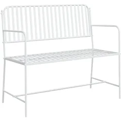 vidaXL Bank Weiß Metall 103,5 x 51,5 x 90 cm Langlebig Gartenbank