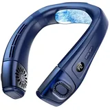 Koolenry Tragbarer Nackenventilator, Wiederaufladbarer Nackenventilator mit Kühlplatte, Blau