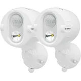MR. BEAMS Außenstrahler Batterie LED 200 lm 2er Pack Weiß