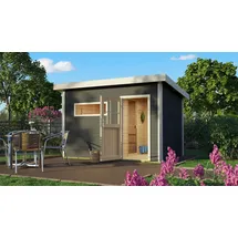 Karibu Skrollan 2 inkl. 9 kW Bio-Kombiofen + int. Steuerung + Dachkranz