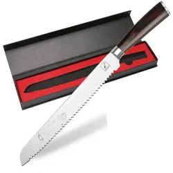 Imarku Brotmesser 10" – Scharfes Wellenschliffmesser aus deutschem Edelstahl mit Holzgriff – Für Brot, Kuchen & Obst – Mit Geschenkbox