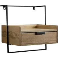 FineBuy Nachtkonsole 44x45x35 cm Massivholz Hängend Boxspringbett