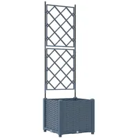 VidaXL Pflanzkasten mit Rankgitter Grau 40x40x143 cm