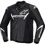 Alpinestars Faster V3 Lederjacke - Schwarz/Weiß / 58