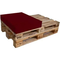 TexDeko Halbes Palettenkissen 60x80x12cm Loungekissen wasserabweisend (Bordeaux)