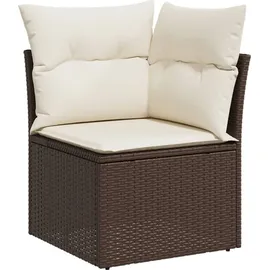 vidaXL 11-tlg. Garten-Sofagarnitur mit Kissen Braun Poly Rattan