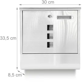 Relaxdays Edelstahl mit Zeitungsfach weiß