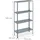Relaxdays Lagerregal Metall 145x75,5x30 cm 4 Böden Silber bestückt