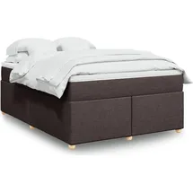 vidaXL Boxspringbett mit Matratze Dunkelbraun 140x200 cm Stoff