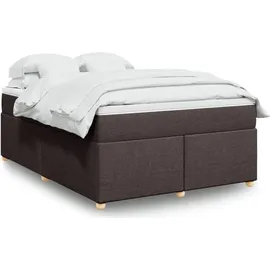 vidaXL Boxspringbett mit Matratze Dunkelbraun 140x200 cm Stoff