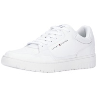 Tommy Hilfiger Herren Cupsole Sneaker Basket Core Leather Schuhe, Weiß (White), 44 EU