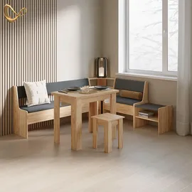 livinity® Eckbankgruppe, Tiberio Goldkraft Eiche 210 x 120 cm mit Tisch