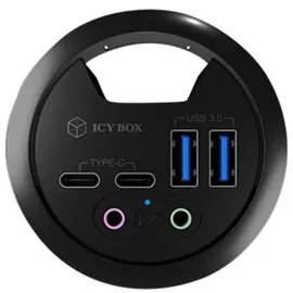 Icy Box IB-HUB1403B Tischeinbau, 60 mm