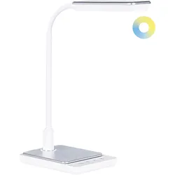 LED Schreibtischlampe CENTAURUS mit Dimmer Metall Weiß