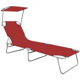 vidaXL Klappliege mit Sonnenschutz 188,5 x 57,5 x 27 cm rot