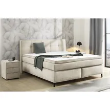 Jockenhöfer Boxspringbett JOCKENHÖFER GRUPPE "Capello, 7-Zonen-TTFK-Matratze", beige (beige 438, 07), B:191cm L:212cm, Bezug Bett: Flachgewebe (100% Polyester);Topper und Matratzenspiegel: 100% Polyester, Komplettbetten, Boxspringbett, KS-Topper, 160x200 cm oder