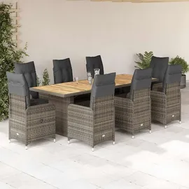 vidaXL Garten-Bistro-Set 9-tlg. Grau