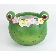 Trendline Pflanztopf Polyresin Frosch 18 x 17 x 21 cm grün