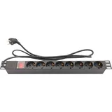 Good Connections 19" Steckdosenleiste schwarz mit Schalter 8-fach, 1HE, 1.8m (GC-N0076)