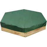 Sandkastenabdeckung (180 X 150 Cm) – Wasser- Und Staubdicht – Für Sechseckige Sandkästen – Grün – Mit Kordelzug – Zum Schutz Von Sand Und Spielzeug