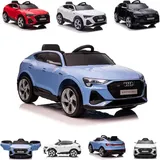 ES-Toys Kinderfahrzeug Elektro Auto Audi E-Tron" EVA-Reifen, Allradantrieb, Fernbedienung blau