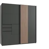 möbel-direkt.de Schwebetürenschrank Coburg 180 x 198 x 65 cm Grau