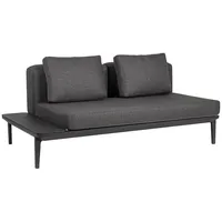 BIZZOTTO Gartenlounge Sitzbank Matrix aus Aluminium, Anthrazit - mit Kissen