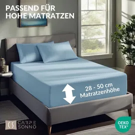 Carpe Sonno Spannbettlaken Jersey 140 x 200 - 160 x 200 cm grau 2 St.