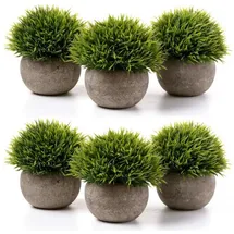 luxuskollektion Kunstpflanze Bonsai Topf Wohnung Büro Dekor Geschenk Gras Grün 6er set