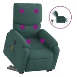 vidaXL Massagesessel Elektrisch 99 x 99 x 99 cm Dunkelgrün mit Aufstehhilfe