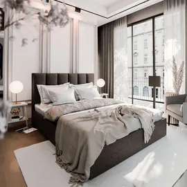 masseno Polsterbett, Braun, Holz, 140x200 cm, Schlafzimmer, Betten, Polsterbetten