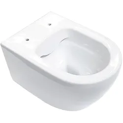 Aloni Wand WC Spülrandlos Hänge WC Ohne Spülrand Tiefspüler Toilette Weiß Keramik - Ohne Deckel