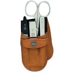 Taschen-Etui Stecklasche Cognac, Inox