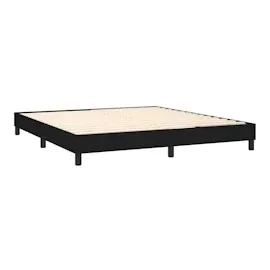 vidaXL Boxspringbett mit Matratze & LED Schwarz 180x200 cm Stoff