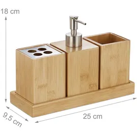 Relaxdays Badaccessoire-Set Braun