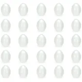 NaDeco Kunststoffeier weiß 25 Stück Länge ca. 60 mm Ostereier zum Basteln, Bemalen und Bekleben Plastik Eier Dekoeier Osterdeko Osterdekoration Dekoration für Ostern