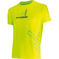 T-Shirt Herre Fitness Running Cardio gelb Groß