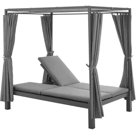 Juskys Kreta Doppel-Loungebett Grau