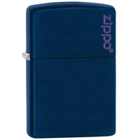 Zippo Logo Pocket Lighter, Navy Matte