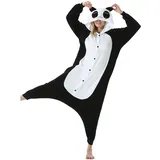 AKAAYUKO Damen Herren Karneval Kostüm Pyjama Weihnachten Tiere Onesie Halloween Jumpsuit Schlafanzug Faschingskostüme Overall Nachtwäsche Weinender Panda - XL